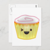 Emoticon Cupcake Postkarte (Vorne/Hinten)