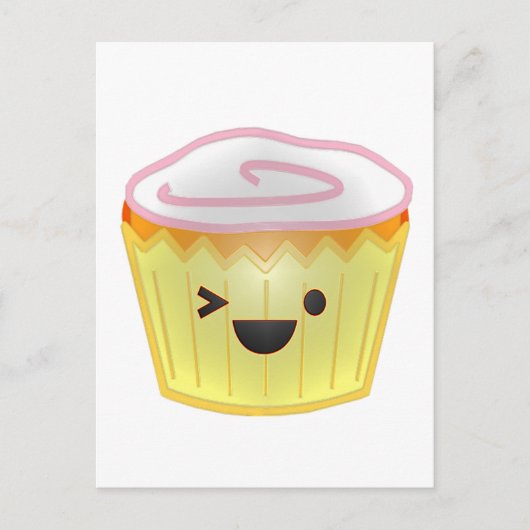 Emoticon Cupcake Postkarte (Vorderseite)