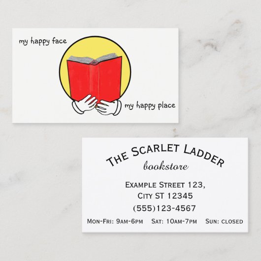 Emoticon, der ein Buch - Buchhandlung oder Visitenkarte (Vorne/Hinten)