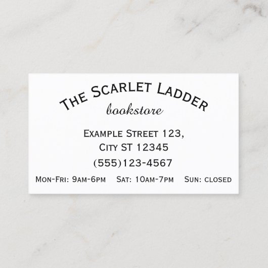 Emoticon, der ein Buch - Buchhandlung oder Visitenkarte (Rückseite)