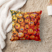 Emoticon Extravaganza: Ausdrucksstarker Designstil Kissen (Decke)