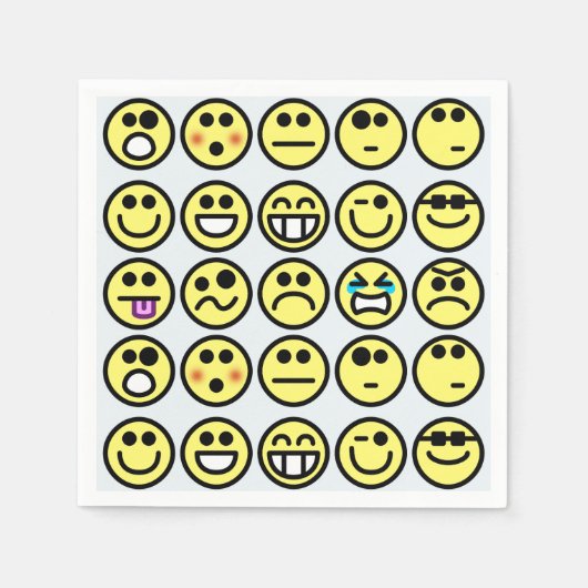 Emoticon-Flatterservietten Serviette (Vorderseite)