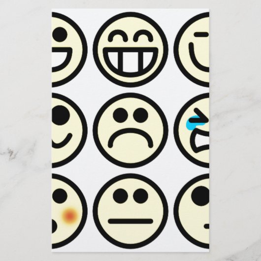 Emoticon-glückliches Gesicht Briefpapier (Vorderseite)