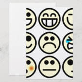Emoticon-glückliches Gesicht Briefpapier (Vorne/Hinten)