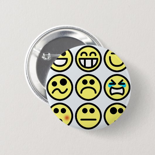 Emoticon-glückliches Gesicht Button (Vorne & Hinten)