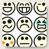 Emoticon-glückliches Gesicht Untersetzer (Vorderseite)