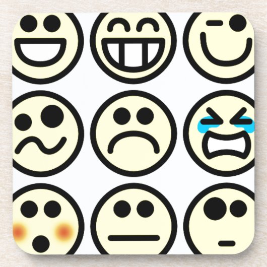 Emoticon-glückliches Gesicht Untersetzer (Vorderseite)