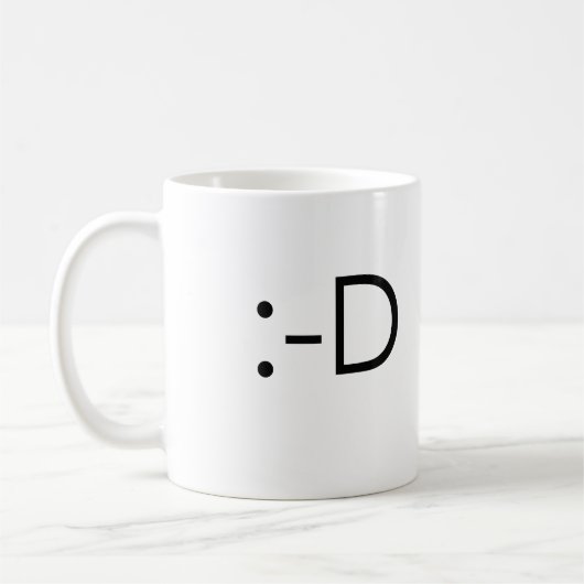 Emoticon - Grinsen Kaffeetasse (Links)
