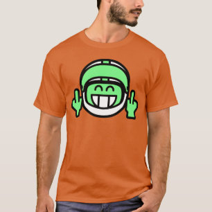 Emoticon Grinsen mit Motorradhelm Stinkfinger r T-Shirt