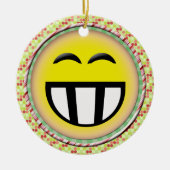 EMOTICON-GROSSES TOOTHY GESICHT KERAMIKORNAMENT (Vorne)