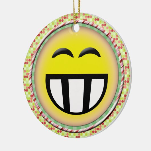 EMOTICON-GROSSES TOOTHY GESICHT KERAMIKORNAMENT (Links)