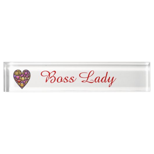 Emoticon-Herz Namensplakette (Vorderseite)