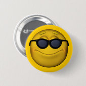 Emoticon mit Sonnenbrille Button (Vorne & Hinten)