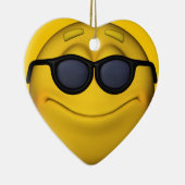 Emoticon mit Sonnenbrille Keramikornament (Rechts)