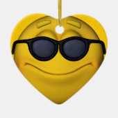 Emoticon mit Sonnenbrille Keramikornament (Vorne)