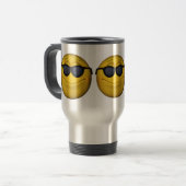 Emoticon mit Sonnenbrille Reisebecher (Vorderseite Links)