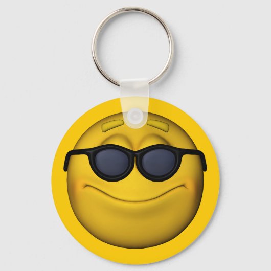 Emoticon mit Sonnenbrille Schlüsselanhänger (Vorderseite)
