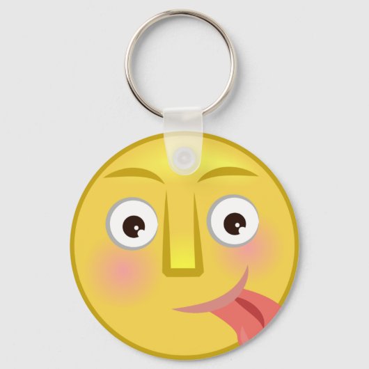 Emoticon mit Zunge Schlüsselanhänger (Vorderseite)