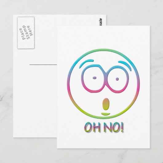 Emoticon "Oh nein!" Postkarte (Vorne/Hinten)