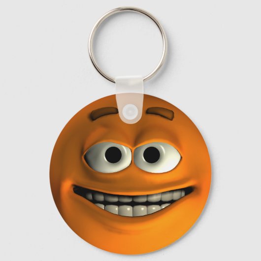Emoticon Orange Schlüsselanhänger (Vorderseite)