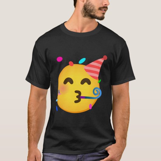 Emoticon Partying Face Geburtstag T-Shirt (Vorderseite)