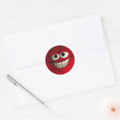Emoticon Red Runder Aufkleber (Umschlag)
