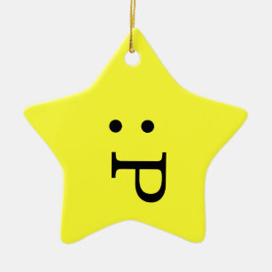 Emoticon Star Ornament - Zungenstich
