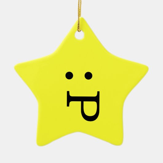 Emoticon Star Ornament - Zungenstich (Vorne)