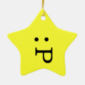 Emoticon Star Ornament - Zungenstich (Hinten)