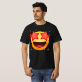 Emoticon Star Struck Star Eyes lächelnd Gesicht St T-Shirt (Vorne ganz)