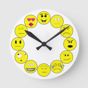 EMOTICON-UHR RUNDE WANDUHR
