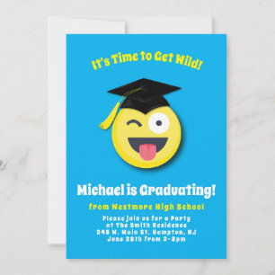 Emoticon Wild Face Niedlich Graduation Party Einladung