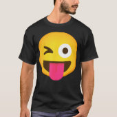 Emoticon Winking Gesicht mit festgeklemmter Zunge  T-Shirt (Vorderseite)
