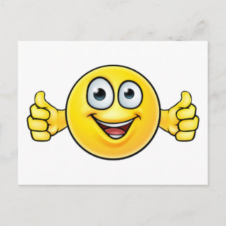 Emoticon wirft das Symbol auf Postkarte