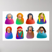 Emoticons bei Frauen Poster (Vorne)