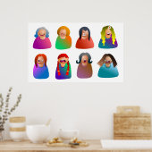 Emoticons bei Frauen Poster (Küche)