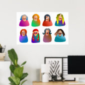 Emoticons bei Frauen Poster (Heimbüro)