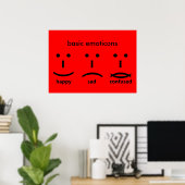 Emoticons, Happy, Sad and Confused Poster (Heimbüro)