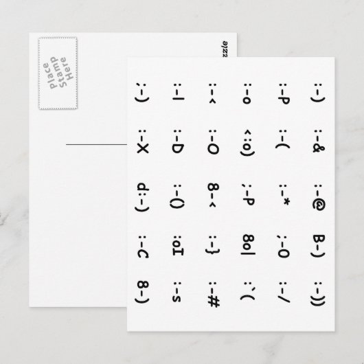 Emoticons Postkarte (Vorne/Hinten)