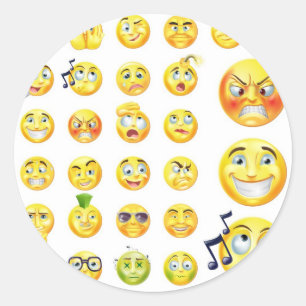 Emoticons Runder Aufkleber