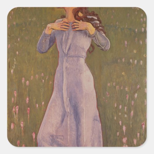 Emotion, 1900 quadratischer aufkleber (Vorderseite)