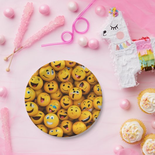 "Emotion Spectrum: Einzigartiges Emoji Style Desig Pappteller (Party)