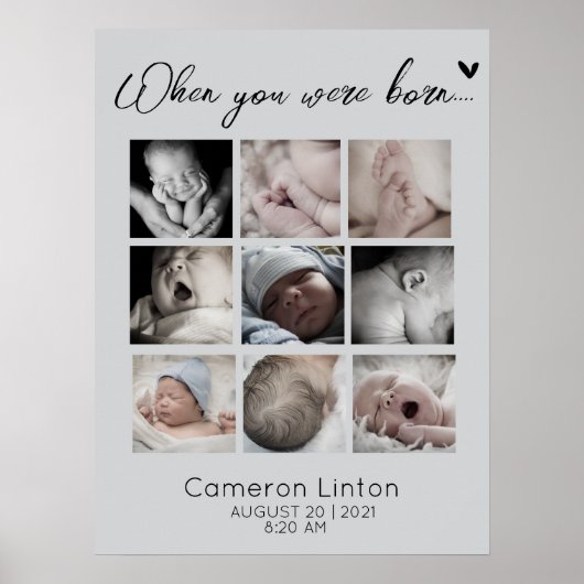 Emotional, als du geboren wurdest  Fotocollage  Poster (Vorne)