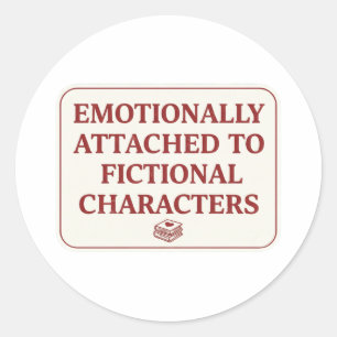 Emotional an fiktive Charaktere gebunden Runder Aufkleber