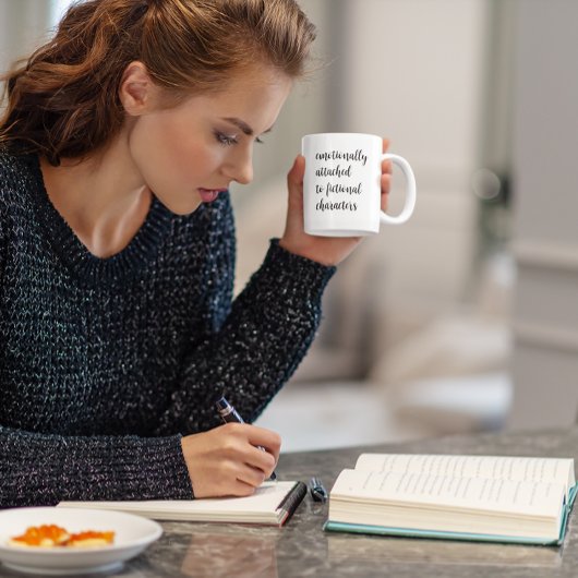emotional an fiktive Zeichen angehängt Kaffeetasse