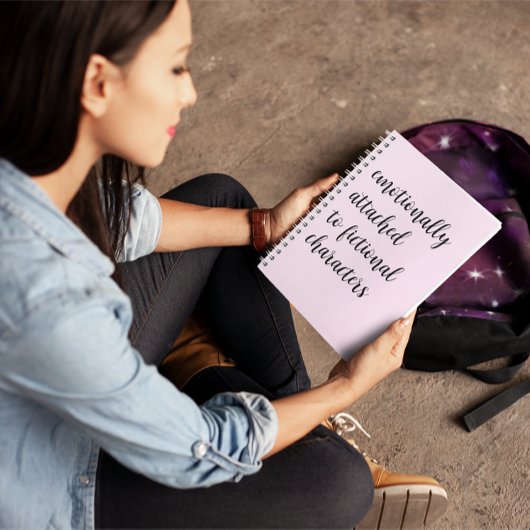 emotional an fiktive Zeichen angehängt Notizblock