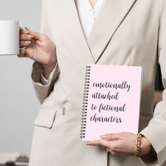 emotional an fiktive Zeichen angehängt Notizblock