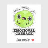 Emotional Cabbage Funny Veggie Pub Aufkleber (Blatt)