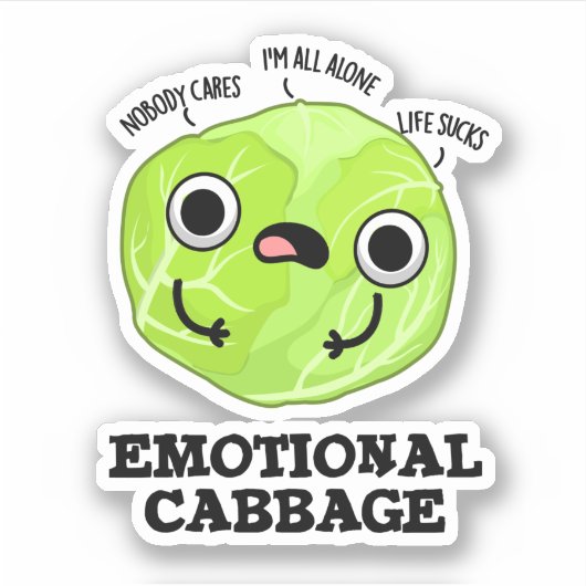 Emotional Cabbage Funny Veggie Pub Aufkleber (Vorderseite)