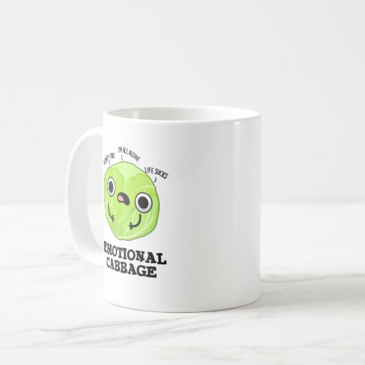 Emotional Cabbage Funny Veggie Pub Kaffeetasse (Vorderseite Links)